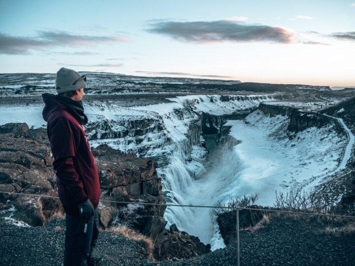 Island Gulfoss Wasserfall oben